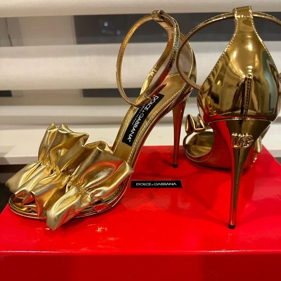 Dolce & Gabbana Gold Sandals - Picture 1 of 6